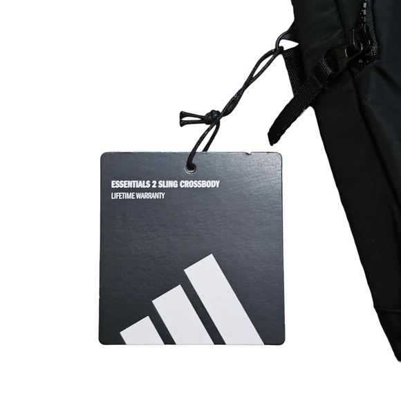 Adidas Unisex Essentials 2 Sling Adjustable Strap Crossbody Bag New Black - Picture 3 of 10